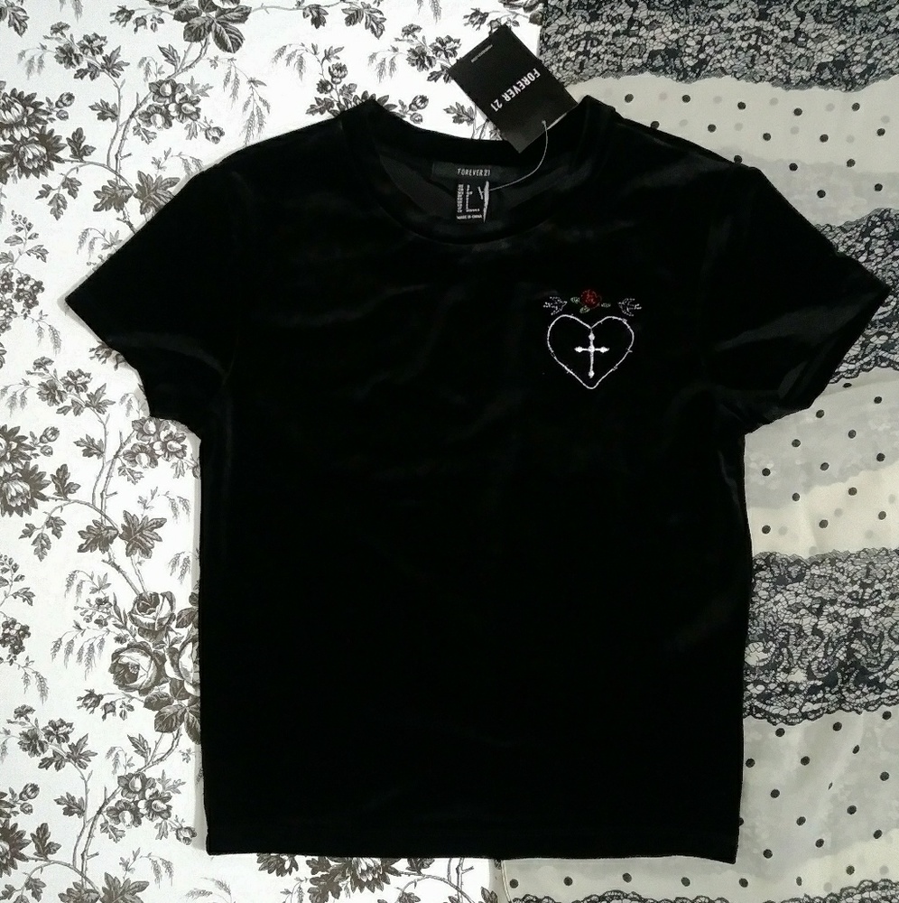 Velvet Embroidered Top